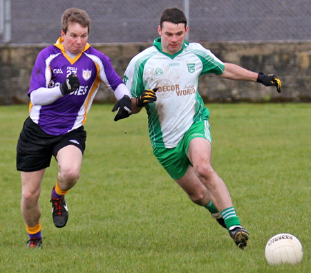 Action from the challenge match between Aodh Ruadh and Derrygonnelly Harps.