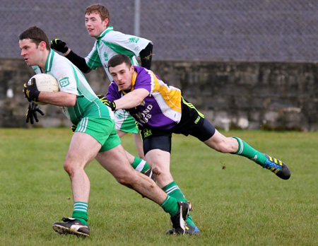 Action from the challenge match between Aodh Ruadh and Derrygonnelly Harps.