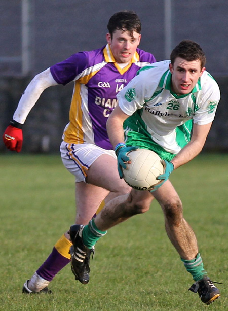 Action from the challenge match between Aodh Ruadh and Derrygonnelly Harps.