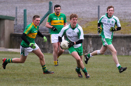 Action from the challenge match between Aodh Ruadh and Urney.