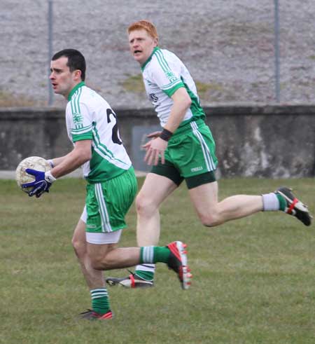 Action from the division three senior football league match against Naomh Columba.