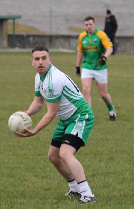 Action from the division three senior football league match against Naomh Columba.