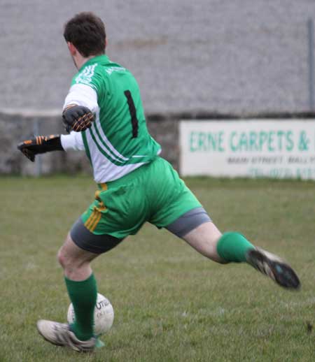 Action from the division three senior football league match against Naomh Columba.