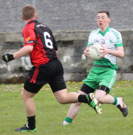 Action from the division three senior football league match against Red Hugh's.