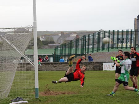 Action from the division three senior football league match against Red Hugh's.