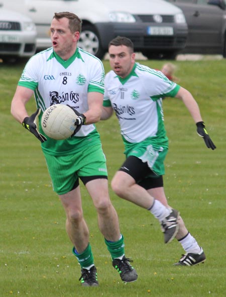 Action from the division three senior football league match against Downings.