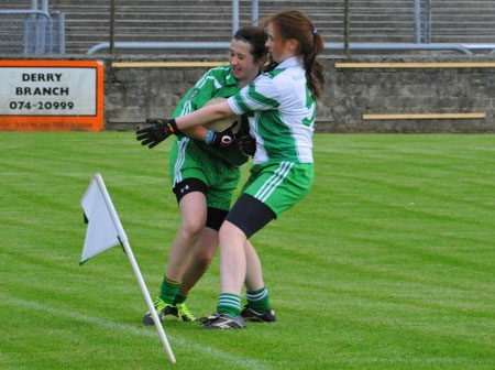 Action from the ladies under 14 match between Aodh Ruadh and MacCumhaill's.