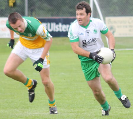 Action from the intermediate championship game between Aodh Ruadh and Buncrana.