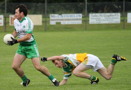 Action from the intermediate championship game between Aodh Ruadh and Buncrana.