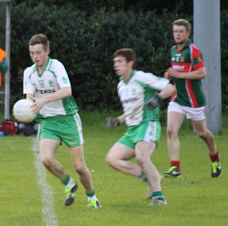 Action from the under 21 B Championship game between Aodh Ruadh and Carndonagh.