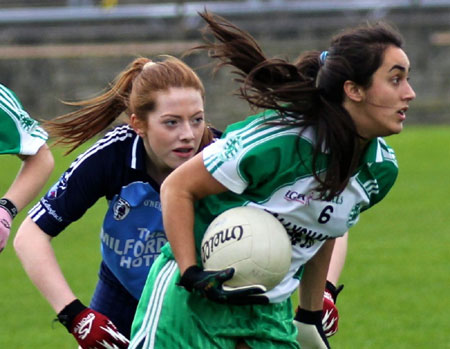 Action from the intermediate ladies final between Aodh Ruadh and Milford.