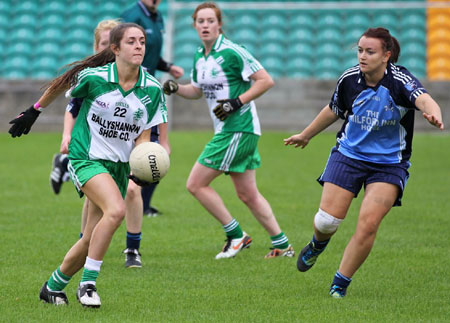 Action from the intermediate ladies final between Aodh Ruadh and Milford.