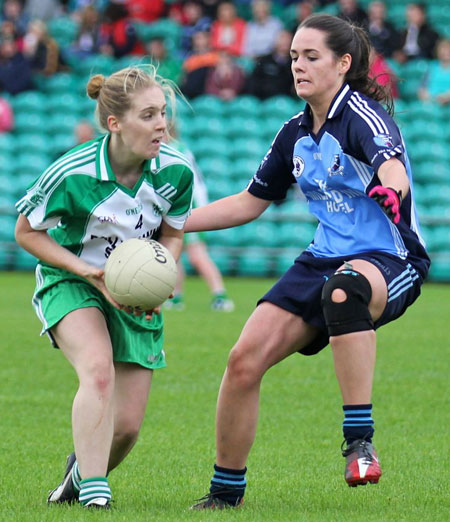 Action from the intermediate ladies final between Aodh Ruadh and Milford.