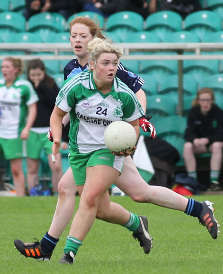 Action from the intermediate ladies final between Aodh Ruadh and Milford.