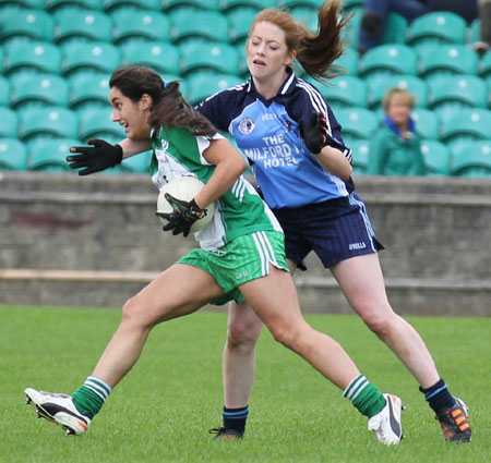 Action from the intermediate ladies final between Aodh Ruadh and Milford.