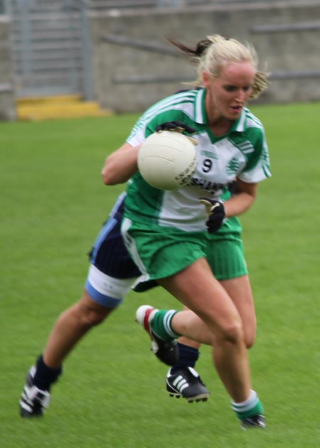 Action from the intermediate ladies final between Aodh Ruadh and Milford.