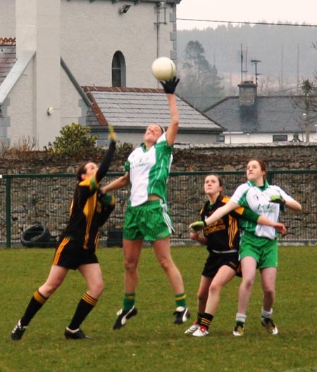 Aodh Ruadh ladies in action against Malin.