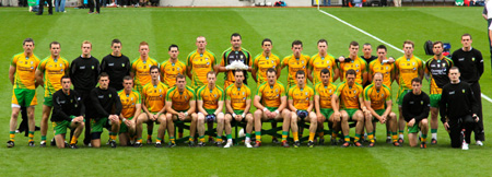 Action from the All-Ireland Senior Football Championship semi-final between Donegal and Cork.