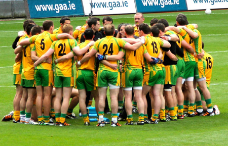 Action from the All-Ireland Senior Football Championship semi-final between Donegal and Cork.