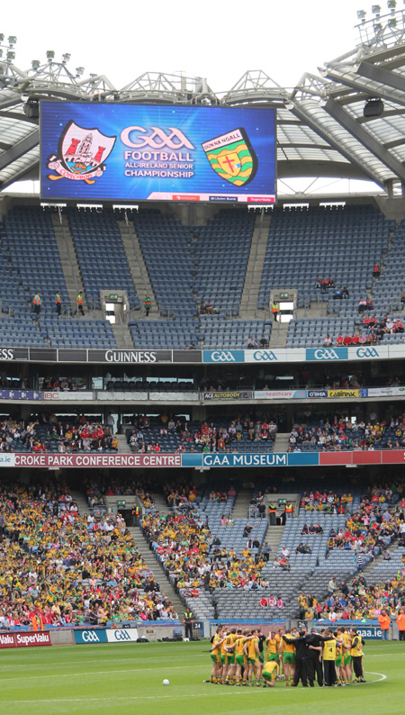 Action from the All-Ireland Senior Football Championship semi-final between Donegal and Cork.