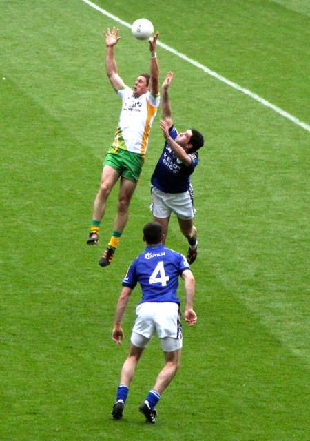 Action from the All-Ireland Senior Football Championship quarter-final between Donegal and Kerry.