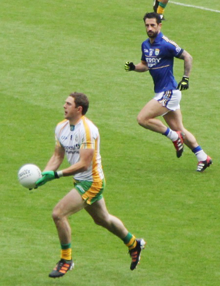 Action from the All-Ireland Senior Football Championship quarter-final between Donegal and Kerry.