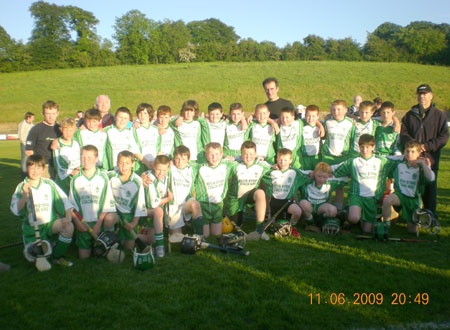 The victorious Aodh Ruadh under 12 team which defeated Lisbellaw in the Fermanagh League final with manager John Rooney and selectors Peter Horan and Billy Finn.