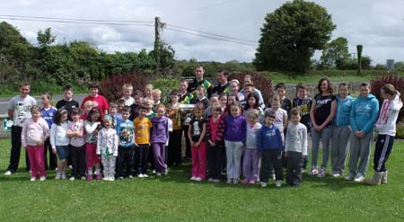 Lory Meagher visits Rockfield National School.
