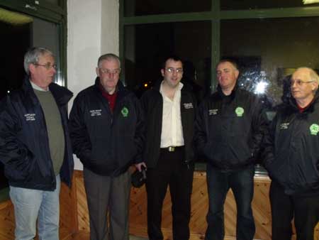 Waiting to see the four-in-a-row captain; Conal Gallagher, Pat Melaniff, Councilor Barry O'Neill, Terence McShea and John Magee.