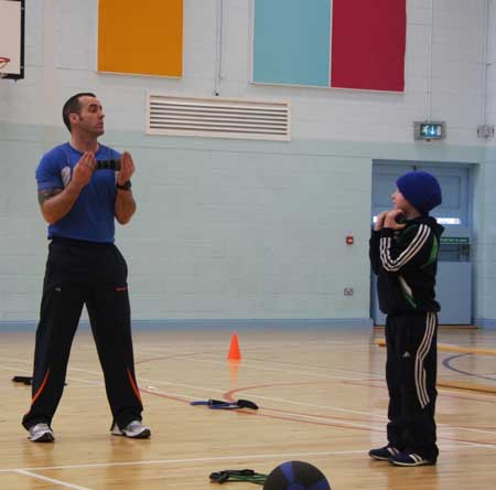 Action from the strength and conditioning workshop.