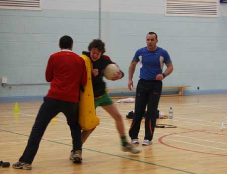 Action from the strength and conditioning workshop.