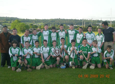 The victorious Aodh Ruadh under 12 team which defeated Lisbellaw in the Fermanagh League final with manager John Rooney and selectors Peter Horan and Billy Finn.